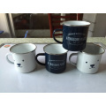 Taza personalizada de esmalte con borde SS